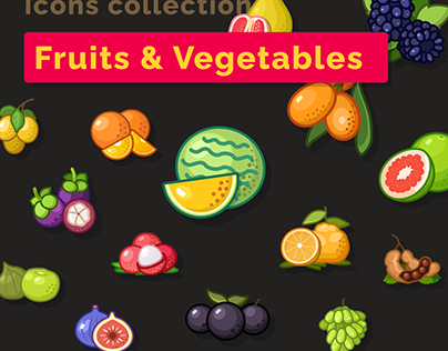 Fruits & Vegetables Icons Collection
