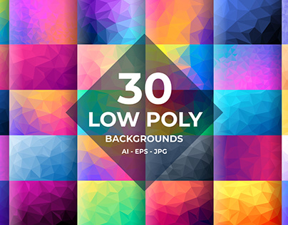 Project thumbnail - 30 Vector Low Poly Backgrounds