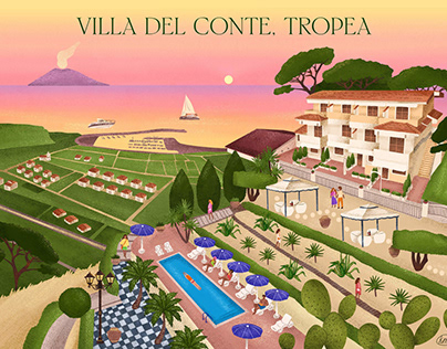 Italian Villa Illustration