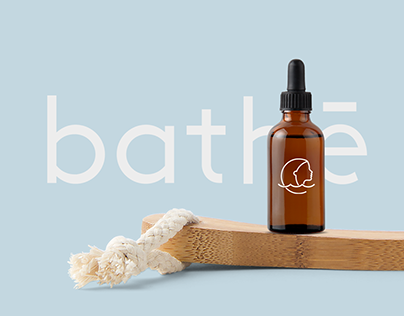 Bathē - bathing cosmetics logo, name and branding