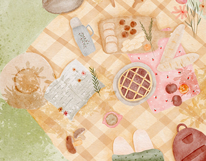 Autumn picnic illustration