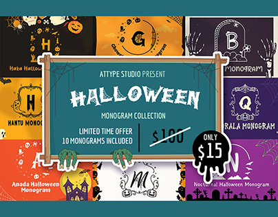 Attype Studio - Halloween Monogram Bundle