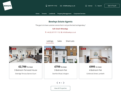 BOWLEYS Property Selling Website