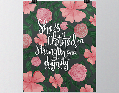 Floral Handlettered Quote