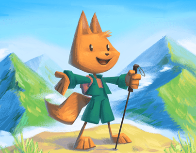Climber Fox Illustration