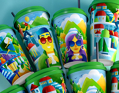 Illustrations for paper cups
