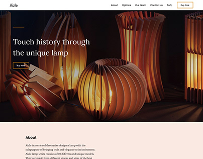 landing page for lamp from Kickstarter