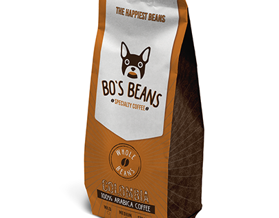 Bo's Beans Coffee brand packaging