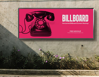 Free Horizontal Billboard Screen Mockup