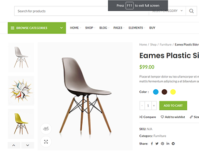 Landing Product Design, WordPress E-commerce Website