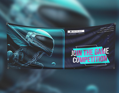 Futuristic Gaming Play Banner Design Template