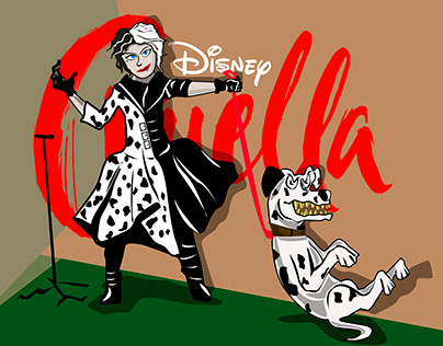 "Cruella" Emma Stone Cartoon Style