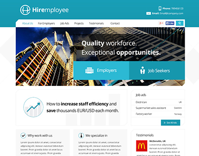Web Design for Employment company