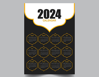 2024 modern calendar template design