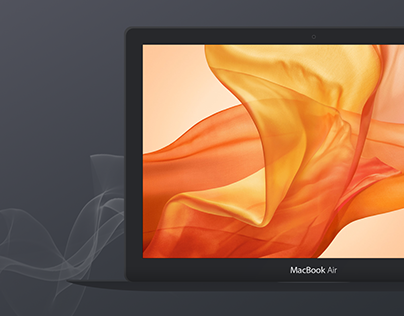 Free Dark Apple MacBook Air Vector Mockup PSD
