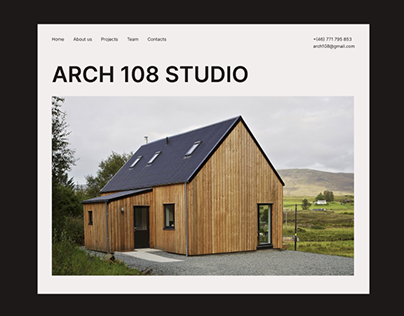 Arch 108 studio | Website concept (Swiss Style)