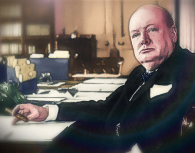 Black and white coloring (Winston Churchill)
