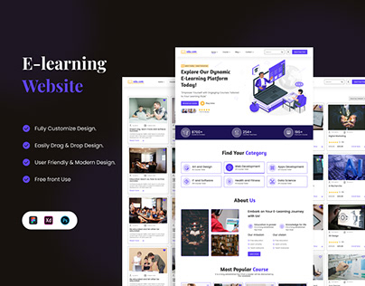 E-Learning Website UI Design.