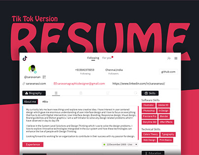 Tik Tok Version Resume | Free Resume