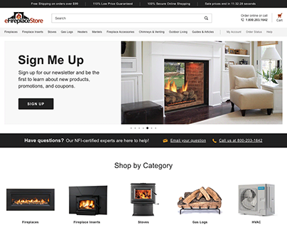 eFireplaceStore Website Design