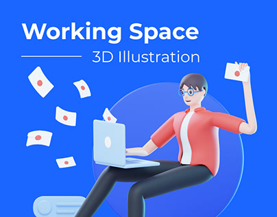 3D Working Space Illustration