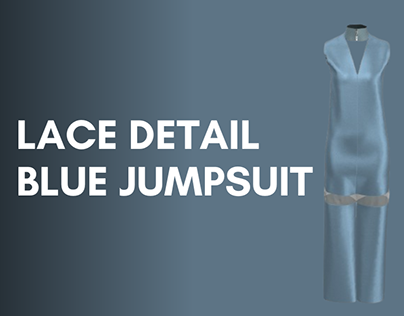 Lace Detail blue Jumpsuit