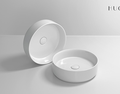Round White Ceramic vessel sink