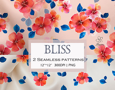 Hibiscus Seamless Pattern / Floral Design/ Peach Fuzz