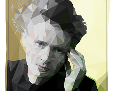 Marie Curie Low Poly Poster