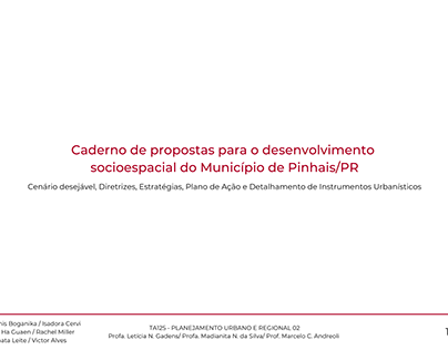 caderno de propostas para o município de Pinhais