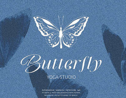 Butterfly yoga studio. Branding visualization