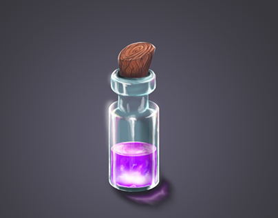 magic elixir in bottle, game ui element