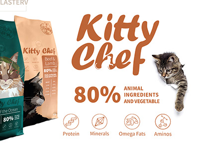 Kitty Chef - Cat food logo and packageing design
