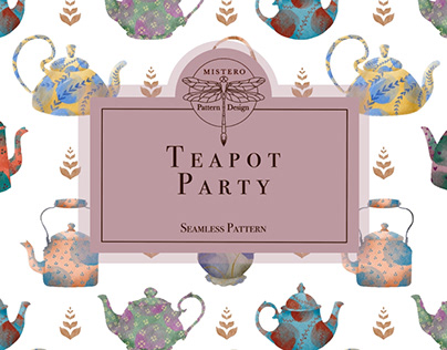 Teapot Party seamless pattern