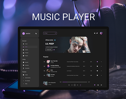 Music service with dashboard | Ui,Ux