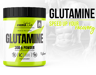 Glutamine by Hiro.Lab - packaging / label design
