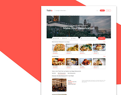 Tablo - Restaurant Table Booking Website UI