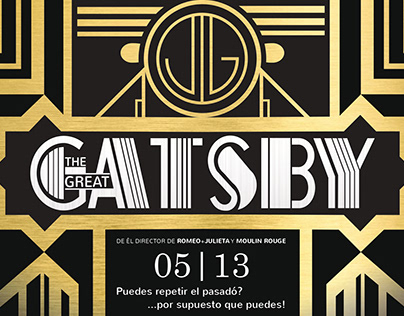 Afiche de "The great Gatsby" con estilo art deco