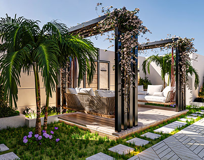 Villa garden Located in Abu Dhabi.