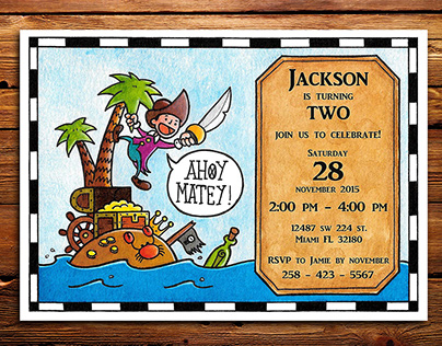 Ahoy Matey! - Birthday invitations for children