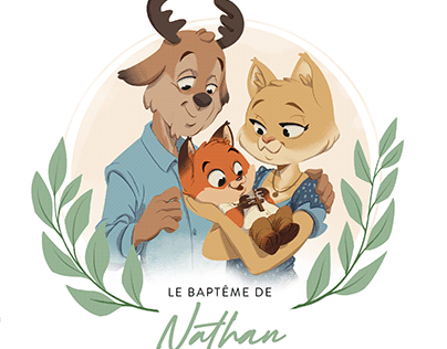 Nathan - Baptism announcement card