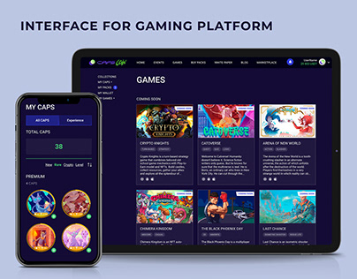 UX/UI design of a NFT games platform