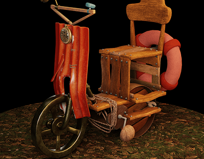 The wooden bike