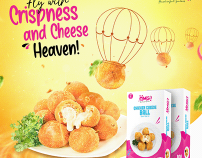 Chicken cheese ball and nuggets Creative doodle ads