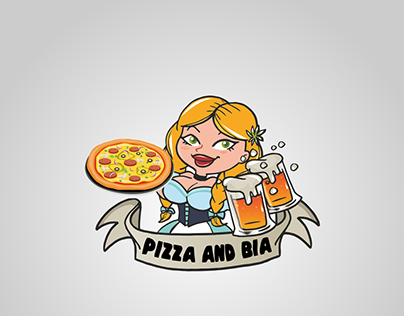 Pizza and Bia logo example