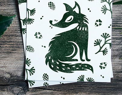 Creating a set with a fox for printing on fabric
