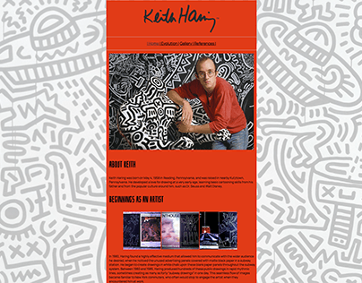 “Keith Haring Photo Documentary” - HTML + CSS Website