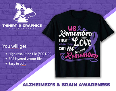 Alzheimer's & Brain Awareness T-shirt Design