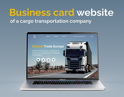 Business card website of cargo transportation company