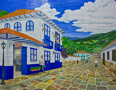Pintura mural - Pueblito colombiano